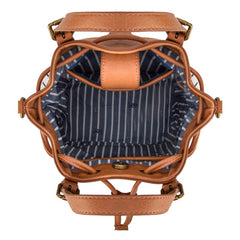 LEE Striped Denim Canvas Drawstring Bucket Bag Convertible Backpack