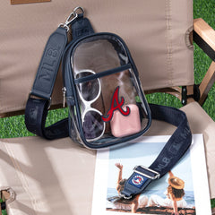 MLB-AB30-001 MLB Atlanta Braves Clear Mini Sling Stadium Bag