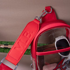 MLB-AB30-001 MLB Atlanta Braves Clear Mini Sling Stadium Bag