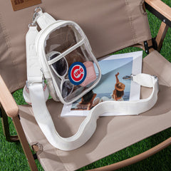 MLB-CB30-001 MLB Chicago Cubs Clear Mini Sling Stadium Bag
