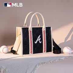 MLB Atlanta Braves Team Whipstitch Tote/Crossbody-Black