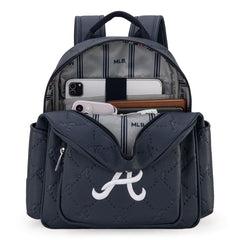 MLB Atlanta Braves Sports Baseball Backpack-Navy