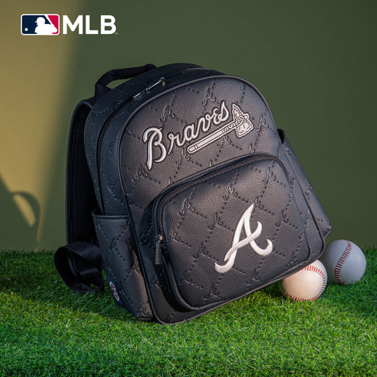 MLB Atlanta Braves Sports Baseball Backpack-Navy