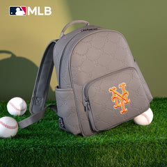 MLB New York Mets Sports Baseball Backpack-Grey