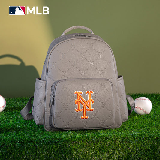 MLB New York Mets Sports Baseball Backpack-Grey