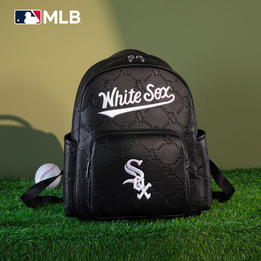 MLB Chicago White Sox Sports Baseball Backpack-Black
