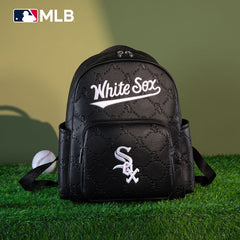 MLB Chicago White Sox Sports Baseball Backpack-Black