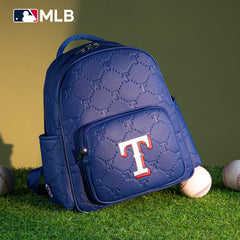 MLB Texas Rangers Sports Baseball Backpack-Blue
