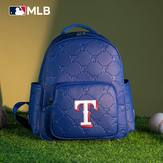 MLB Texas Rangers Sports Baseball Backpack-Blue