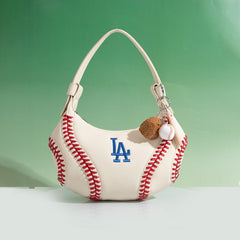 Mini Baseball Keychain with Wooden Bat