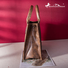 Montana West Whipstitch Concealed Carry Tote With Matching Bi-Fold Wallet