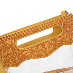 Montana West Top Handle Clear Fringe Crossbody Set