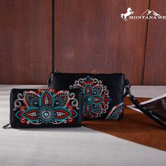 Montana West Floral Embroidered Wristlet