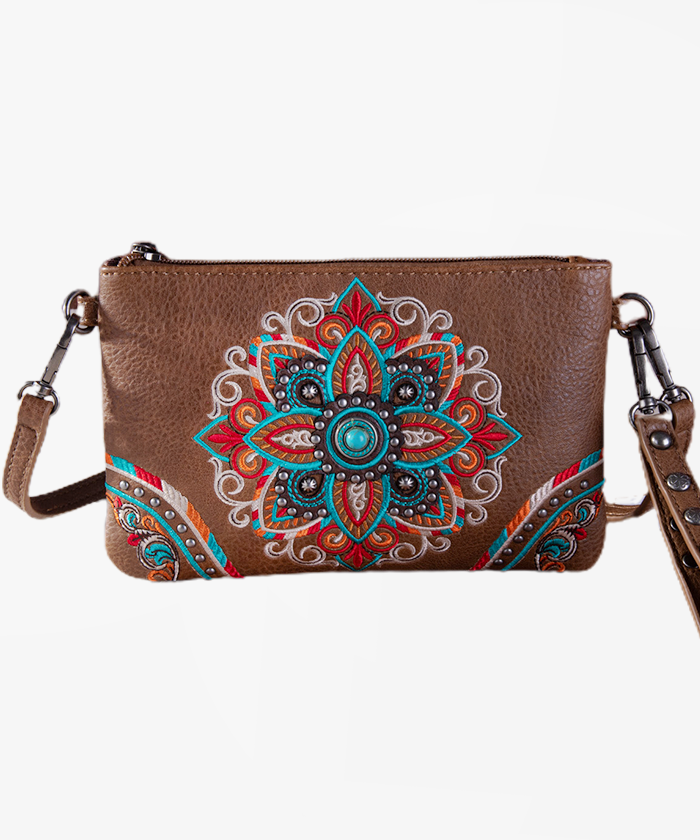 Montana_West_Floral_Embroidered_Crossbody/Wristlet_Brown