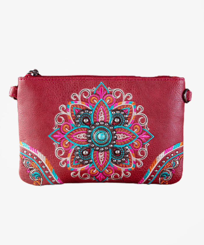 Montana_West_Floral_Embroidered_Crossbody/Wristlet_Red