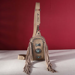 Montana West Fringe Mariposa Concho Collection Sling Bag