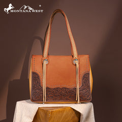 Montana West Tooled Collection Concealed Carry Tote