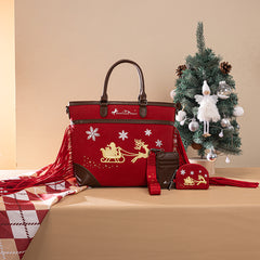 Montana West Christmas Tote Bag – Santa’s Sleigh Edition (Gift Wrapped)