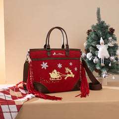 Montana West Christmas Tote Bag – Santa’s Sleigh Edition (Gift Wrapped)