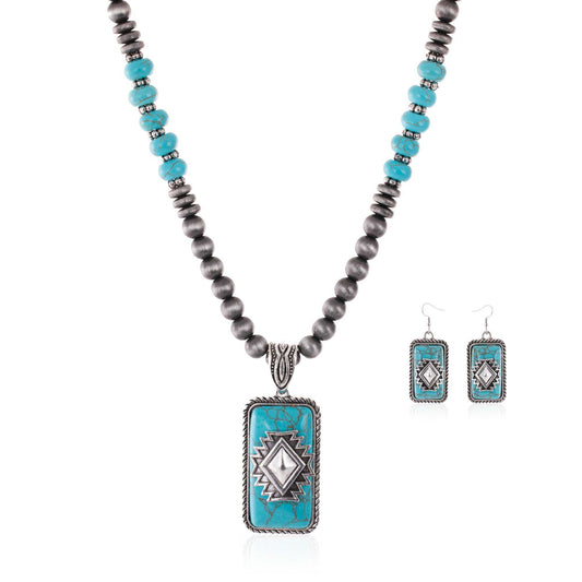 Rustic Couture  Bohemian Jewelry Sets Pendant Necklace Earrings