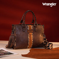 Wrangler Leopard Whipstitch Concealed Carry Tote Bag