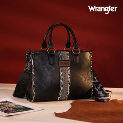 Wrangler Leopard Whipstitch Concealed Carry Tote Bag