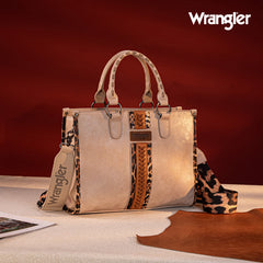 Wrangler Leopard Whipstitch Concealed Carry Tote Bag
