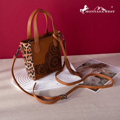 2024 New Montana West Floral Embossed Leopard Collection Bag