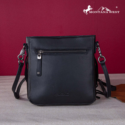 Montana West Genuine Leather Hair-On Cowhide Fringe Bohemian Crossbody
