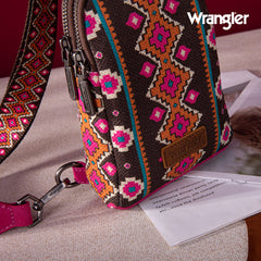 2024 New Wrangler Southwestern Print Canvas Crossbody/Sling/Chest Bag-Hot Pink