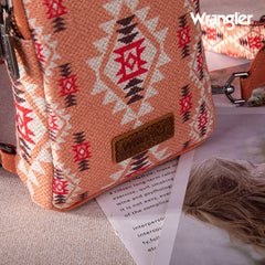 2024 New Wrangler Southwestern Print Canvas Crossbody/Sling/Chest Bag-Orange