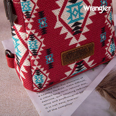 2024 New Wrangler Southwestern Print Canvas Crossbody/Sling/Chest Bag-Red
