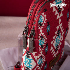 2024 New Wrangler Southwestern Print Canvas Crossbody/Sling/Chest Bag-Red