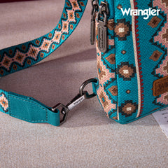 2024 New Wrangler Southwestern Print Canvas Crossbody/Sling/Chest Bag-Dark Turquoise