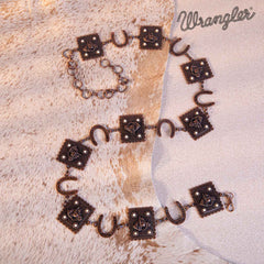 Wrangler Oval Flower Shape Camellia Central with Turquoise Chain Belt