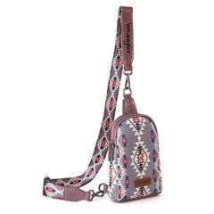 2024 New Wrangler Southwestern Print Canvas Crossbody/Sling/Chest Bag-Lavender