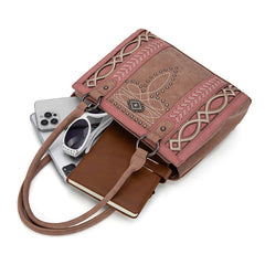 Montana West Diamond Cross Stitch Concealed Carry Tote Bag