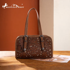 Montana West Western Tooled Small Satchel Bag