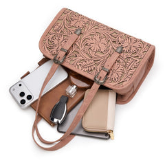 Montana West Western Tooled Small Satchel Bag