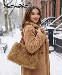 Montana West Fluffy Plush Faux Fur Bag