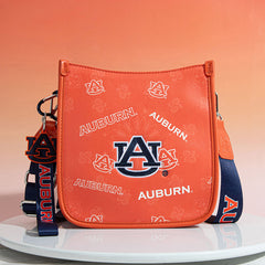 Auburn University Tigers Crossbody Purse With Wristlet Keychain