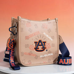 Auburn University Tigers Crossbody Purse With Wristlet Keychain