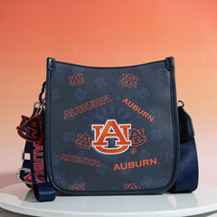 Auburn University Tigers Crossbody Purse With Wristlet Keychain
