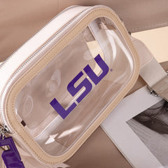 Louisiana State University Fighting Tigers Clear Crossbody Bag