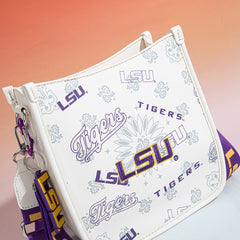 Louisiana State University Fighting Tigers Crossbody Purse With Wristlet Keychain