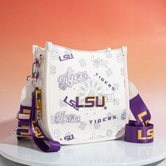 Louisiana State University Fighting Tigers Crossbody Purse With Wristlet Keychain