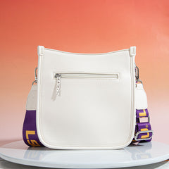 Louisiana State University Fighting Tigers Crossbody Purse With Wristlet Keychain