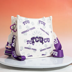 Texas Christian University Horned Frogs Crossbody Purse With Wristlet Keychain
