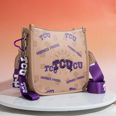 Texas Christian University Horned Frogs Crossbody Purse With Wristlet Keychain