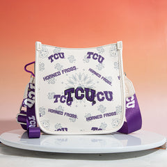 Texas Christian University Horned Frogs Crossbody Purse With Wristlet Keychain
